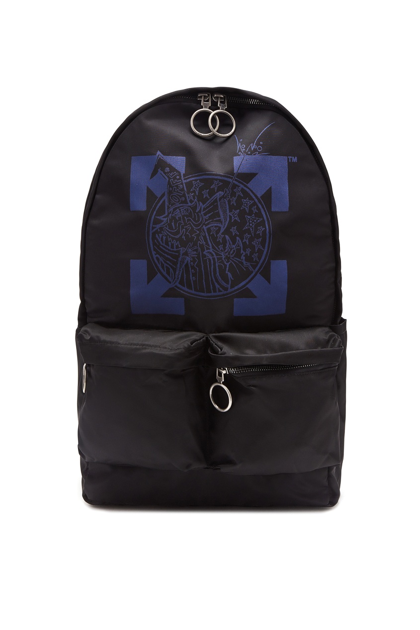фото Черный рюкзак с логотипом off-white