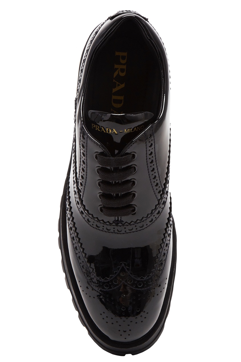 фото Черные ботинки с перфорацией Prada