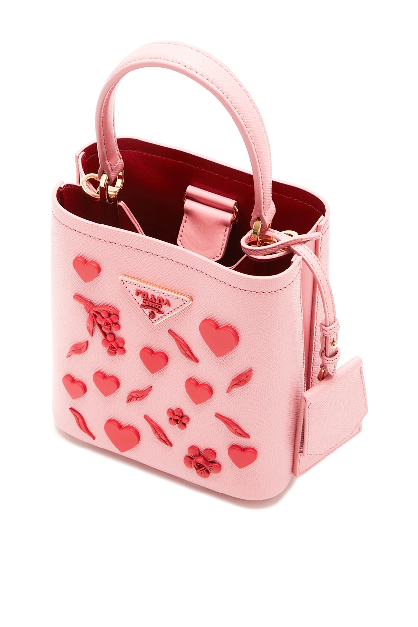фото Розовая сумка Panier с отделкой Prada