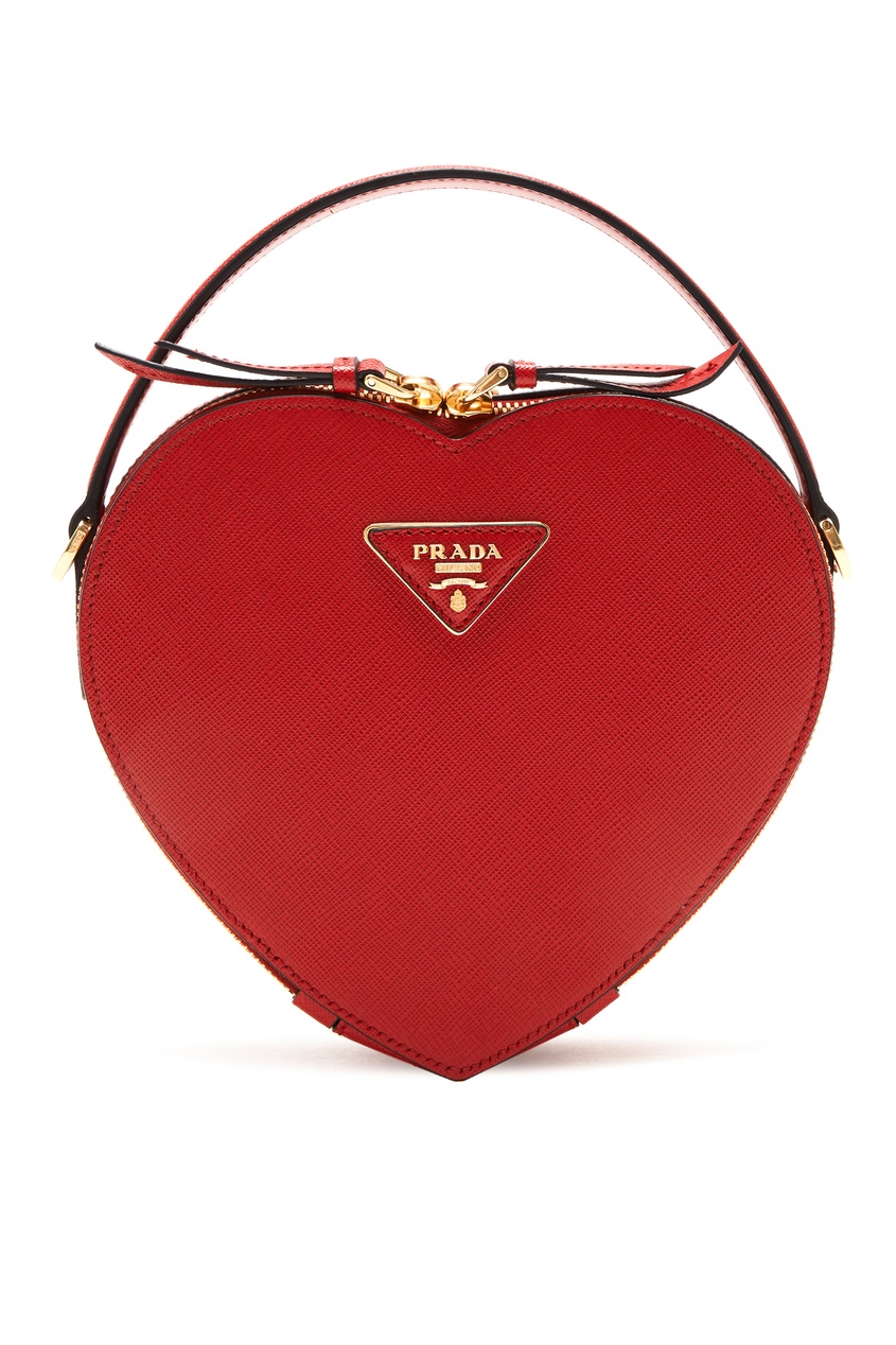 фото Красная сумка odetta в форме сердца prada