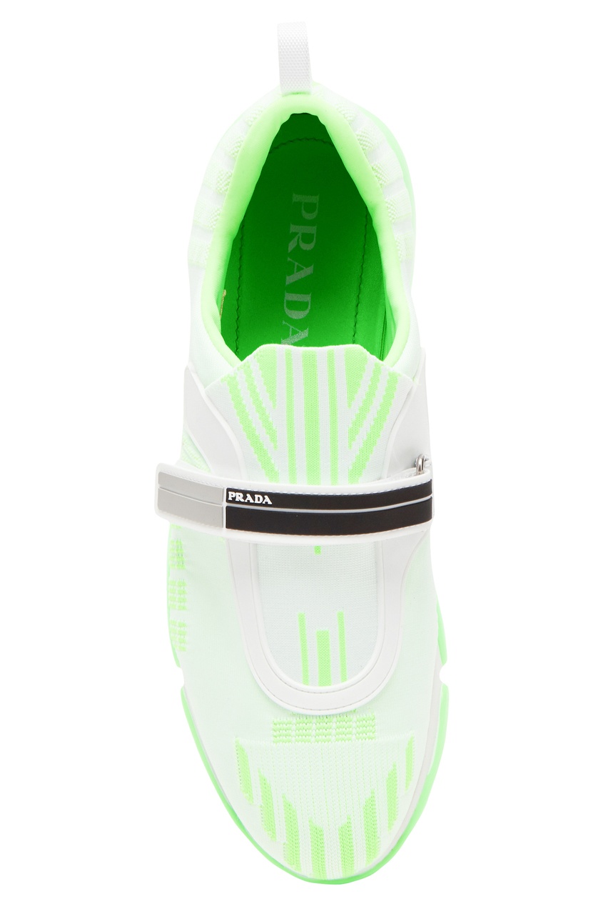 фото Бело-зеленые кроссовки Cloudbust Prada