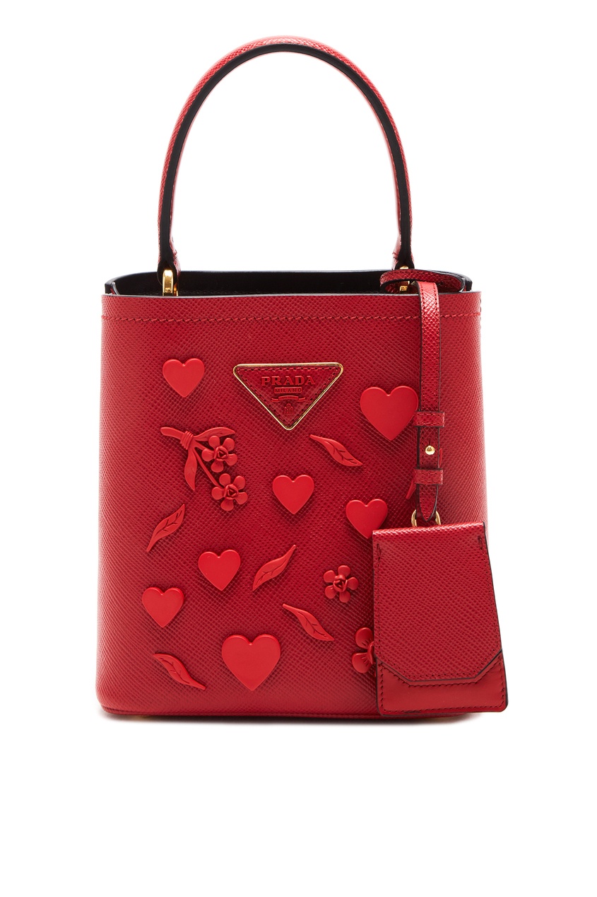фото Красная сумка Panier с отделкой Prada