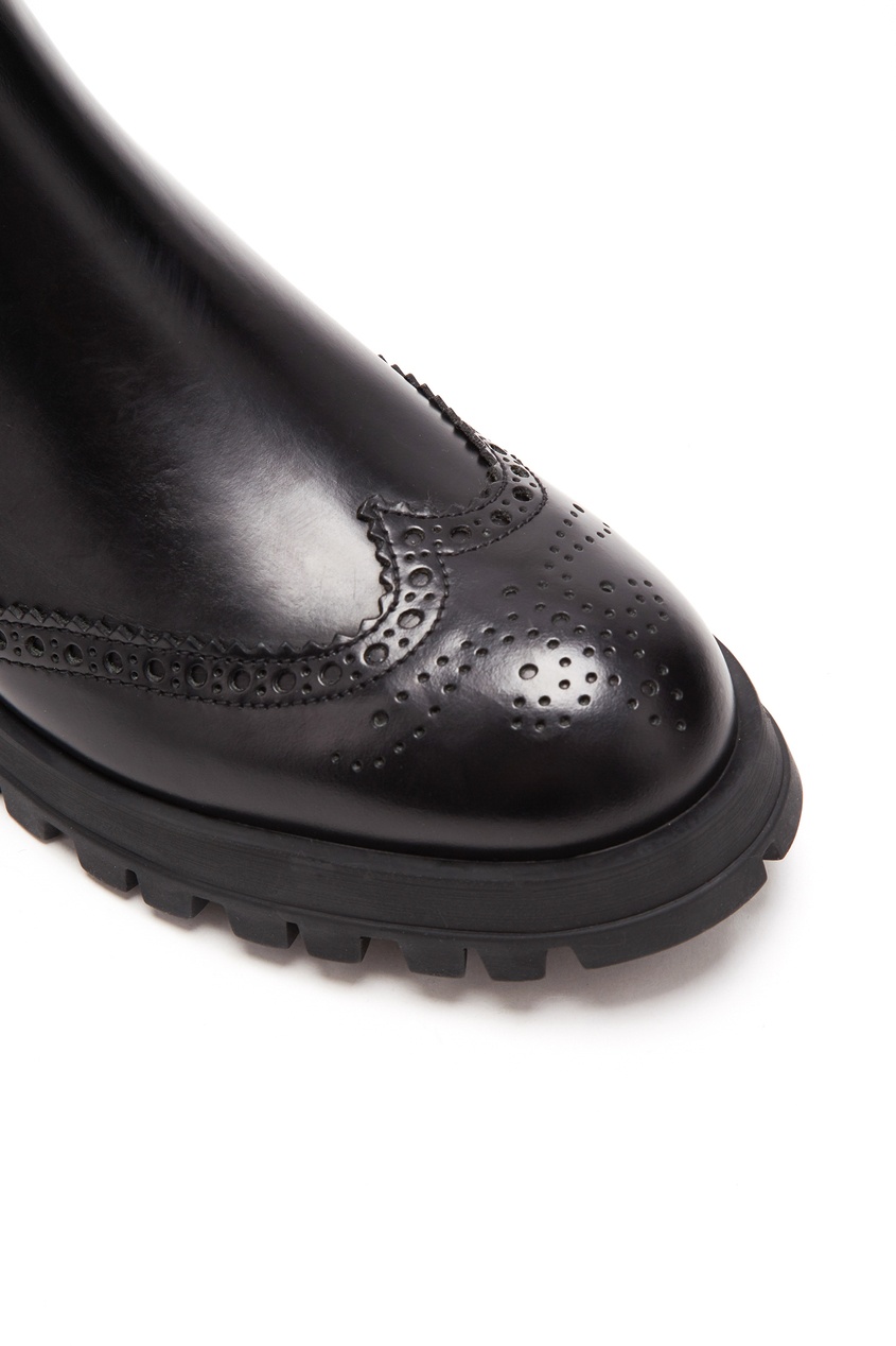 фото Полированные ботинки из телячьей кожи Prada