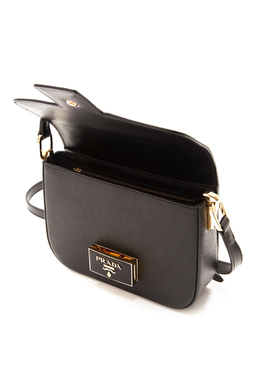 фото Черная сафьяновая сумка Emblème Prada