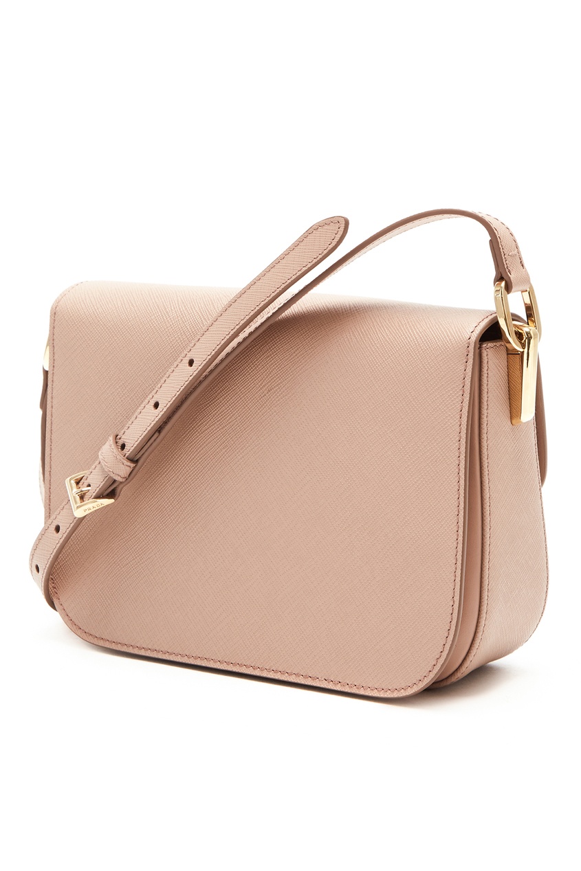 фото Розовая сумка с клапаном emblème Prada