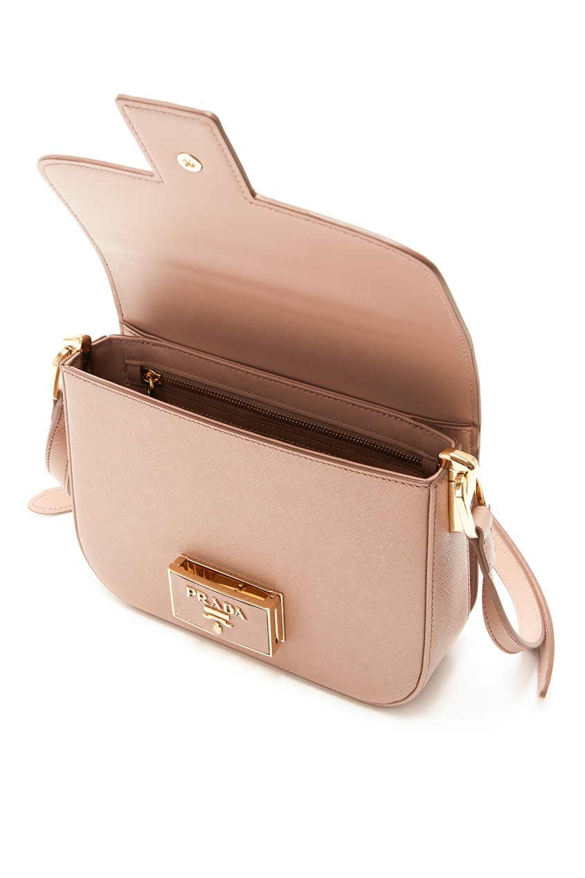 фото Розовая сумка с клапаном Emblème Prada