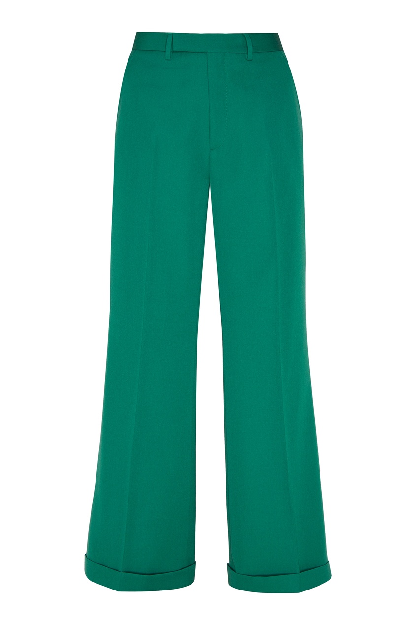 фото Зеленые брюки из шерсти gucci