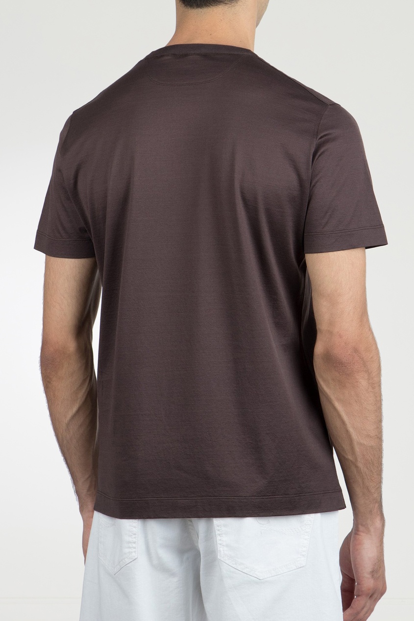 фото Прямая коричневая футболка cortigiani