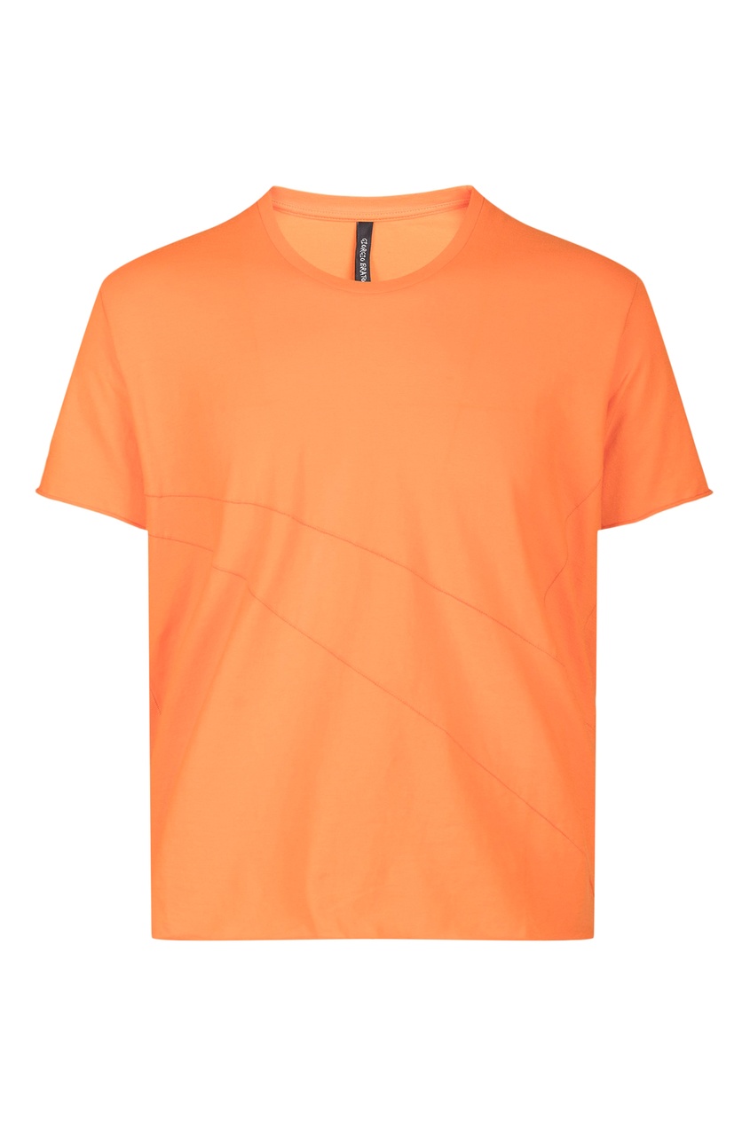 фото Оранжевая футболка с декором giorgio brato