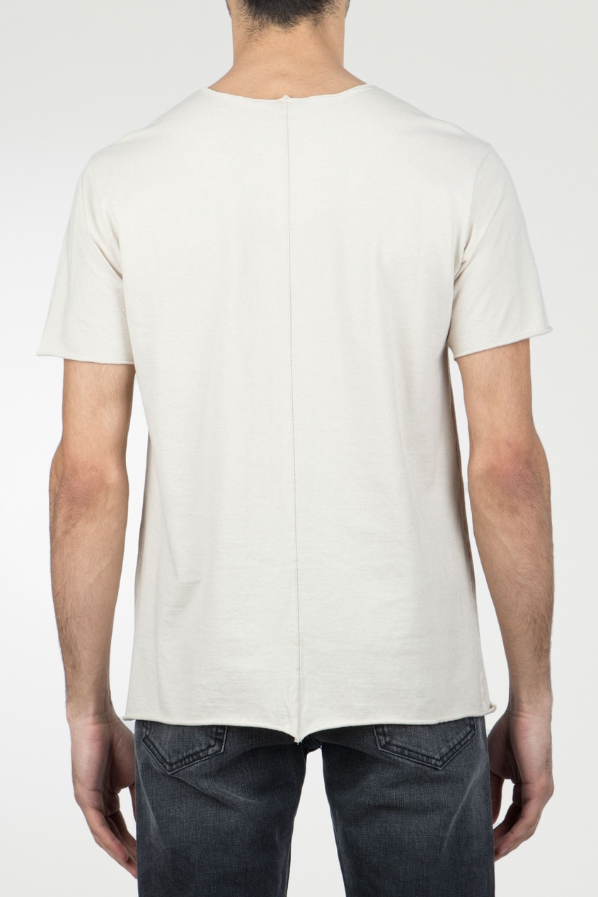 фото Бежевая футболка со швом на спине giorgio brato