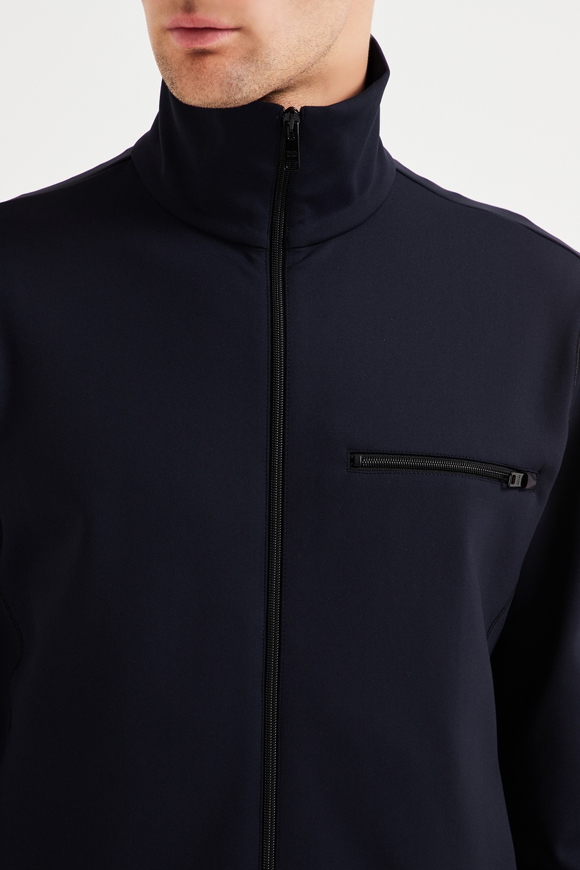 фото Трикотажная куртка темно-синего цвета Prada