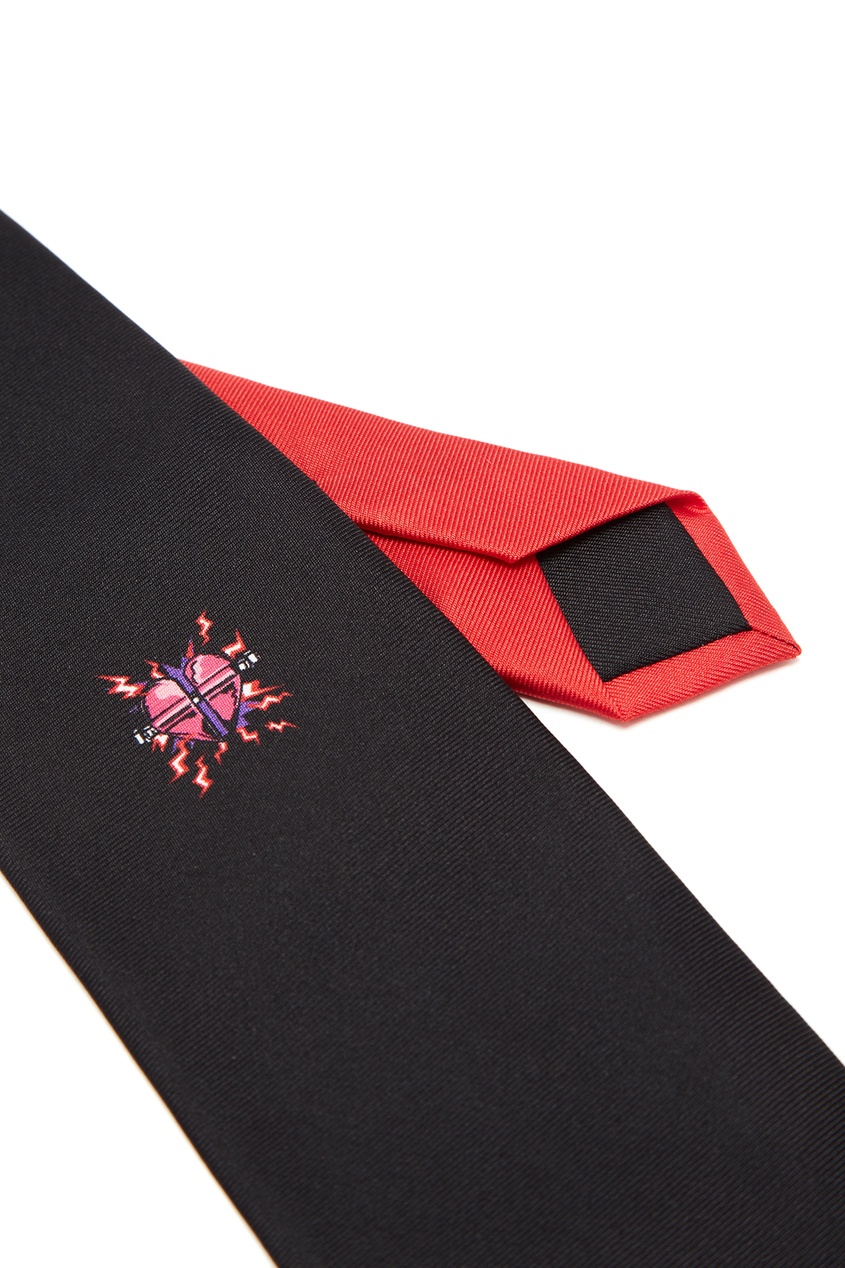 фото Черный галстук с сердцем Prada