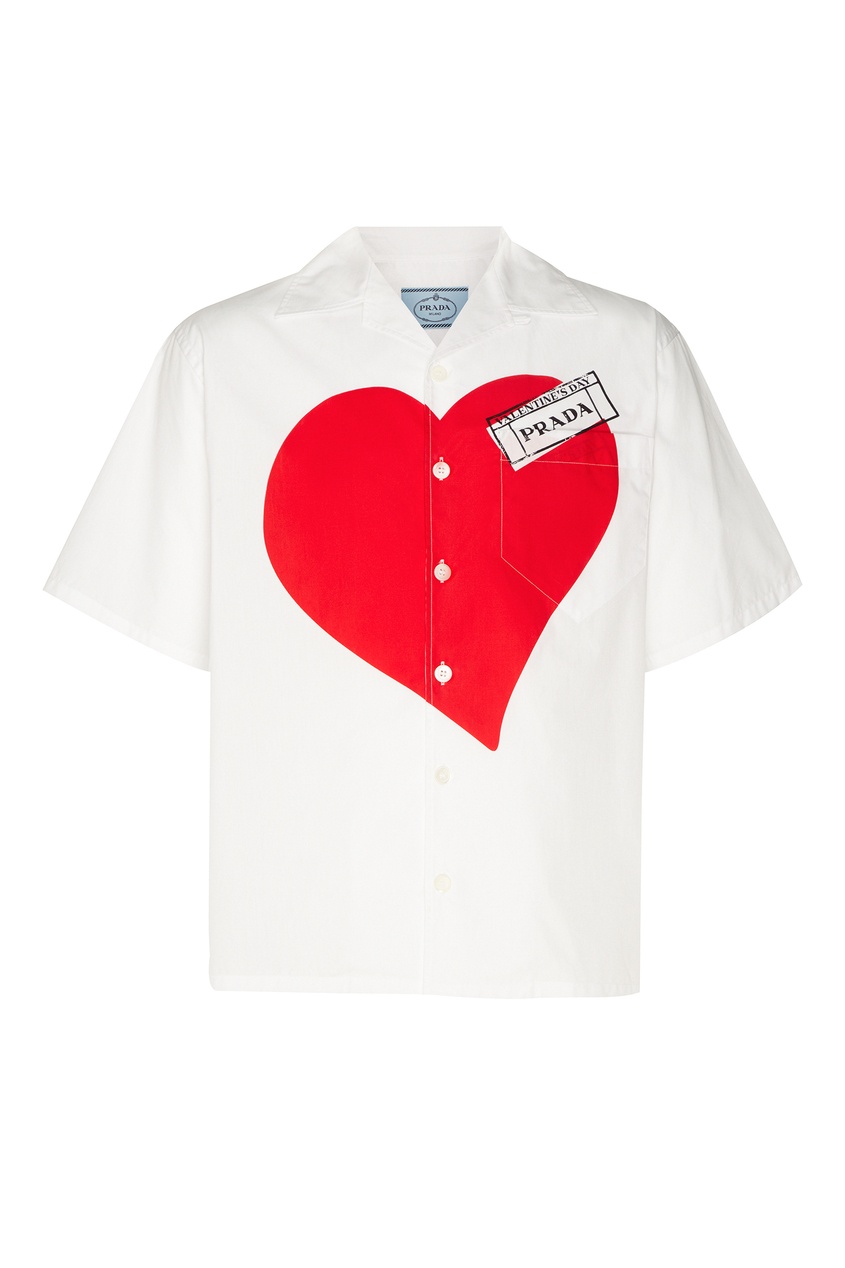 фото Белая рубашка с сердцем prada
