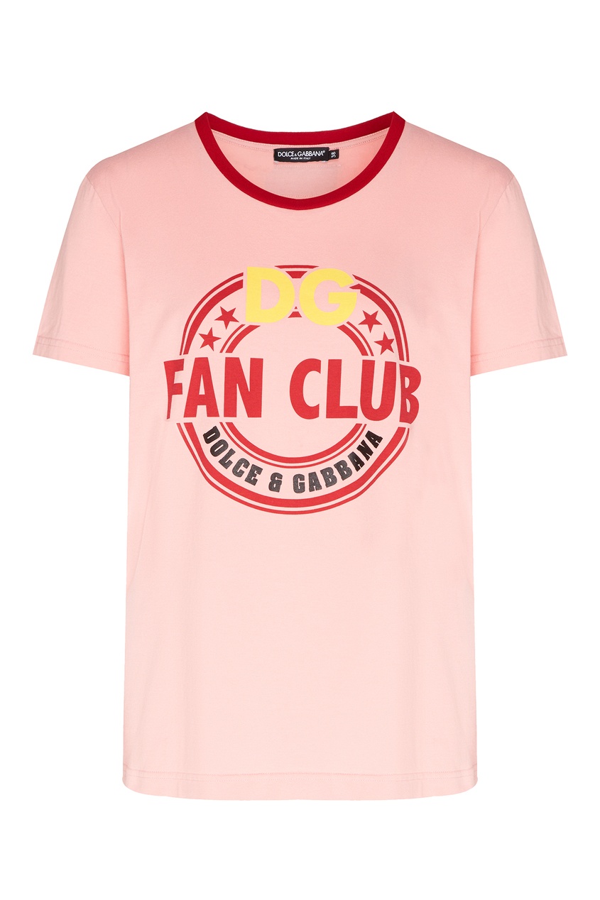 фото Розовая футболка с контрастной отделкой dolce&gabbana