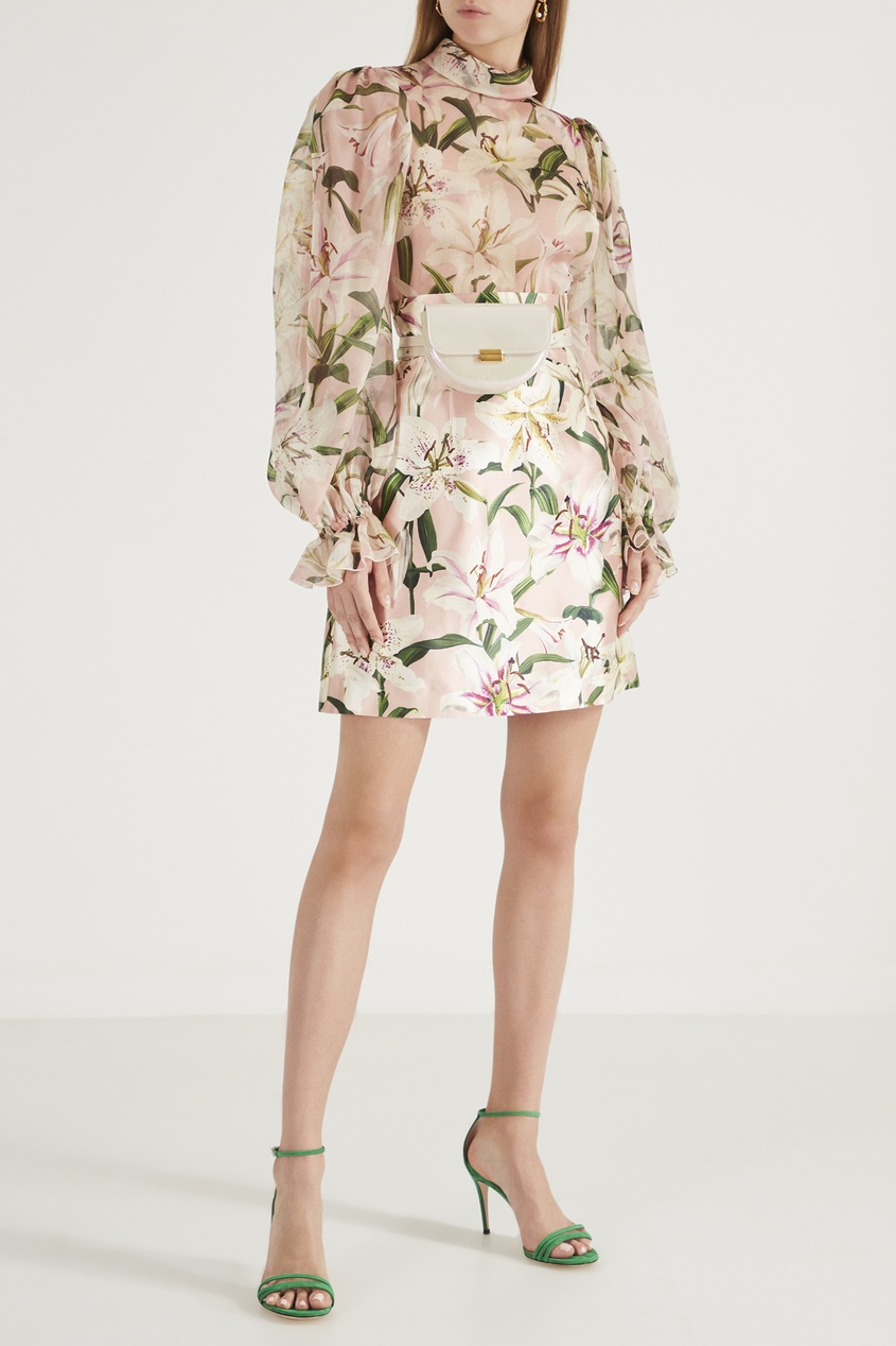 фото Розовая юбка-мини с цветочным рисунком dolce&gabbana
