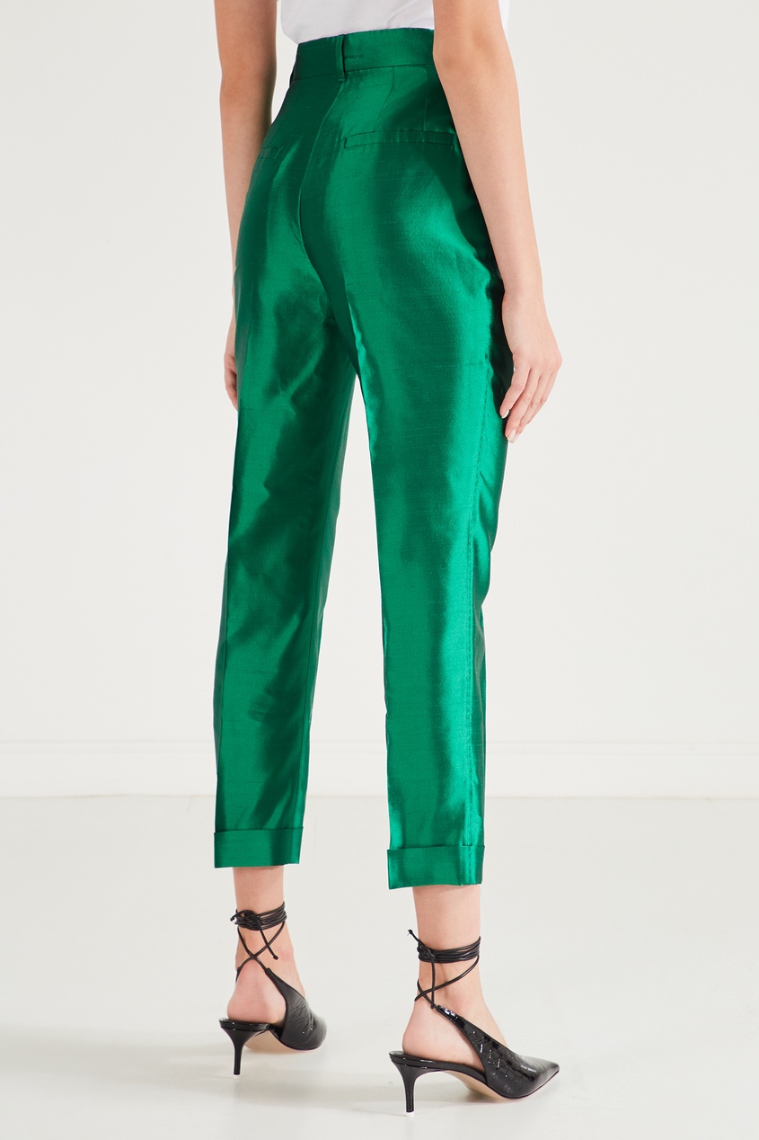 фото Атласные брюки зеленого цвета dolce&gabbana