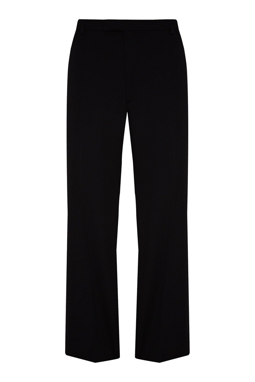 фото Черные брюки из шерстяной ткани Prada