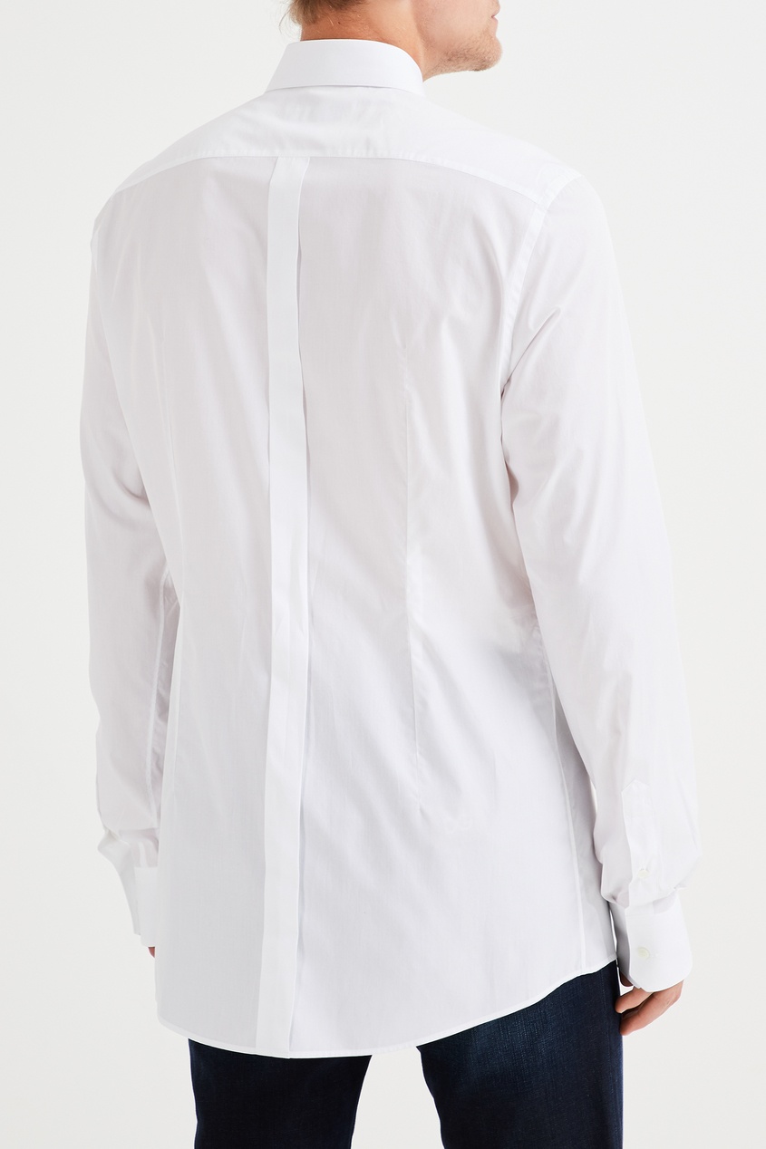 фото Белая рубашка с атласной планкой Dolce&gabbana