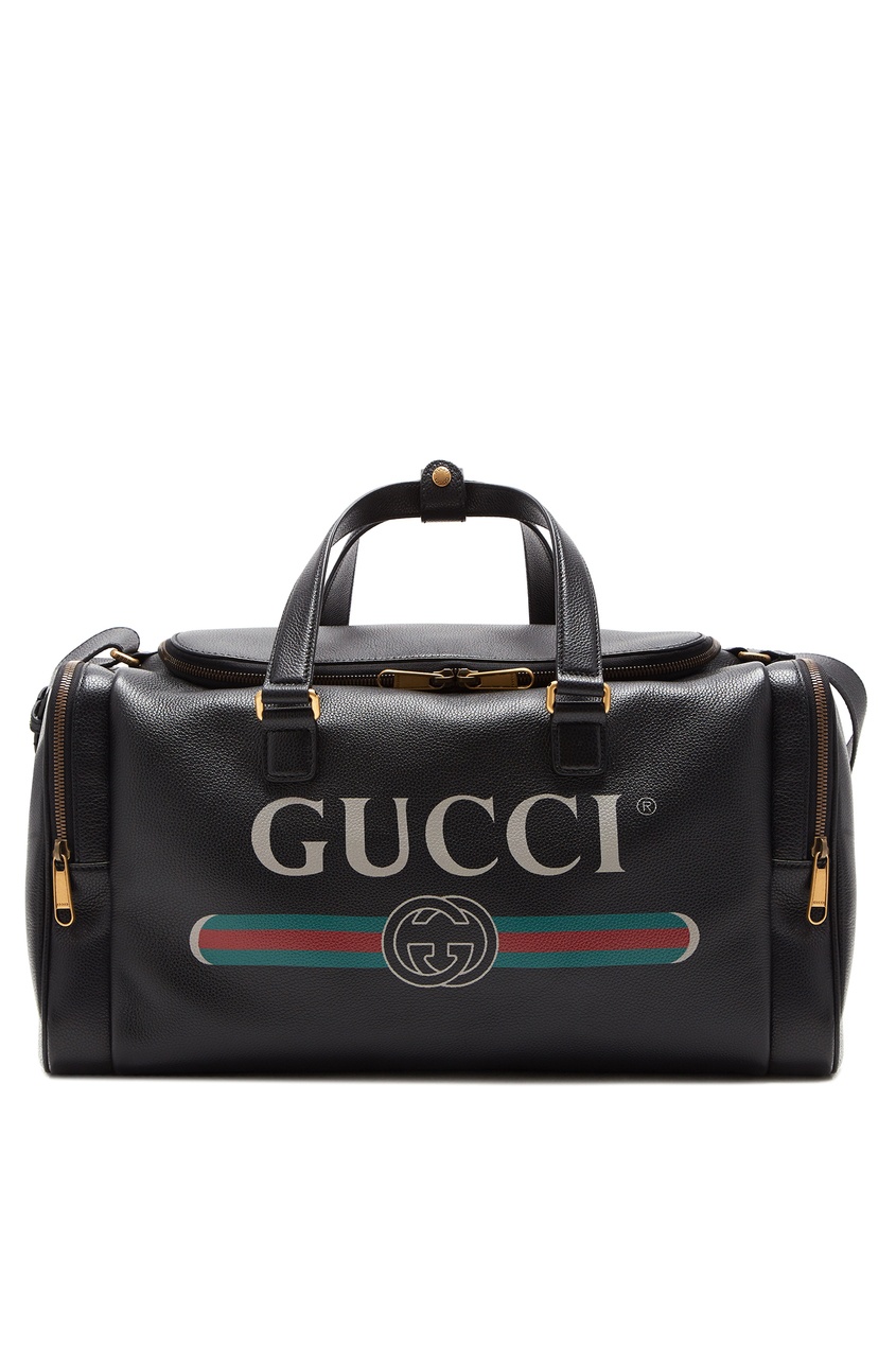 фото Кожаная спортивная сумка Gucci Print Gucci man