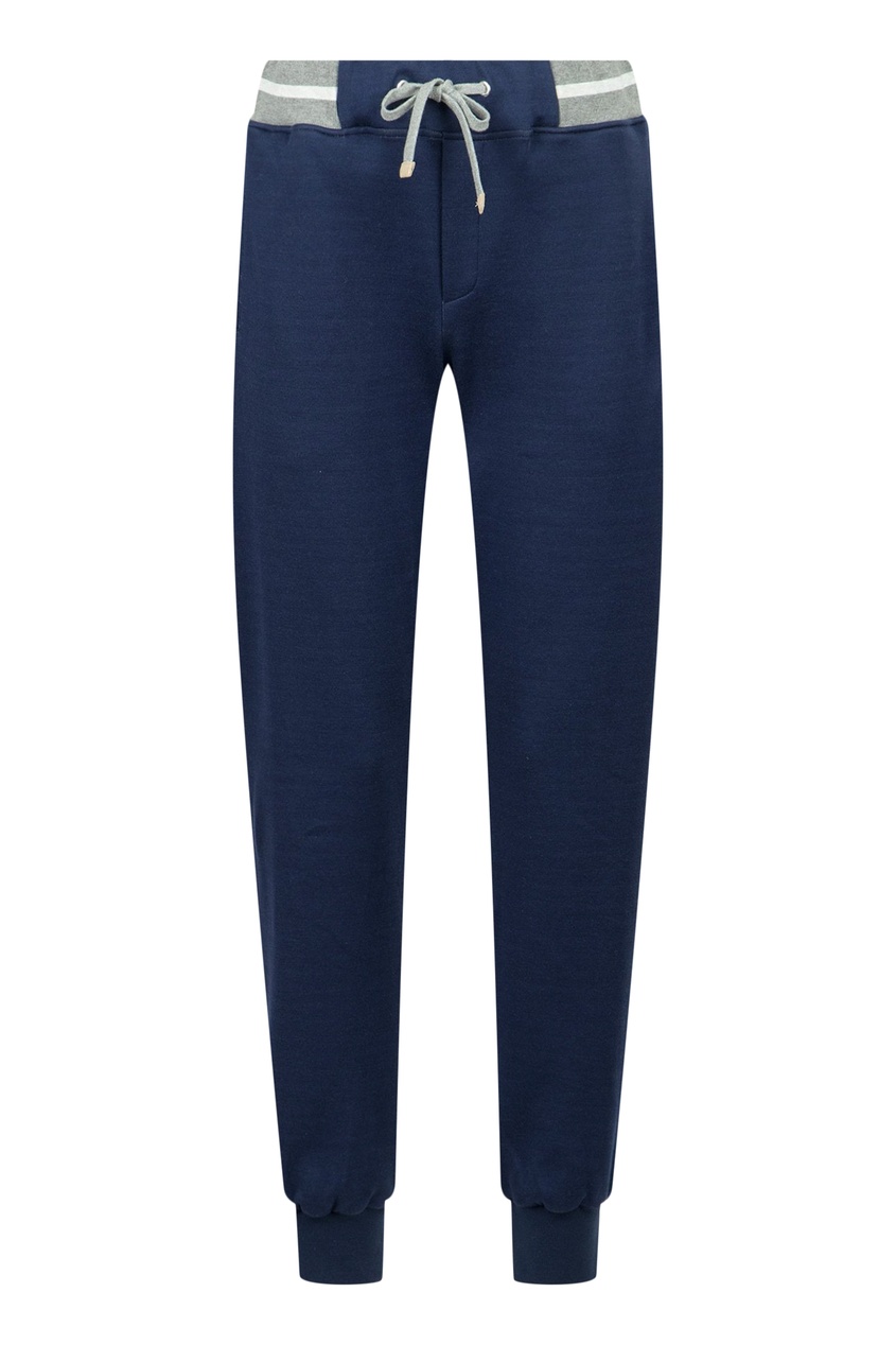 фото Синие брюки с полосатым поясом eleventy