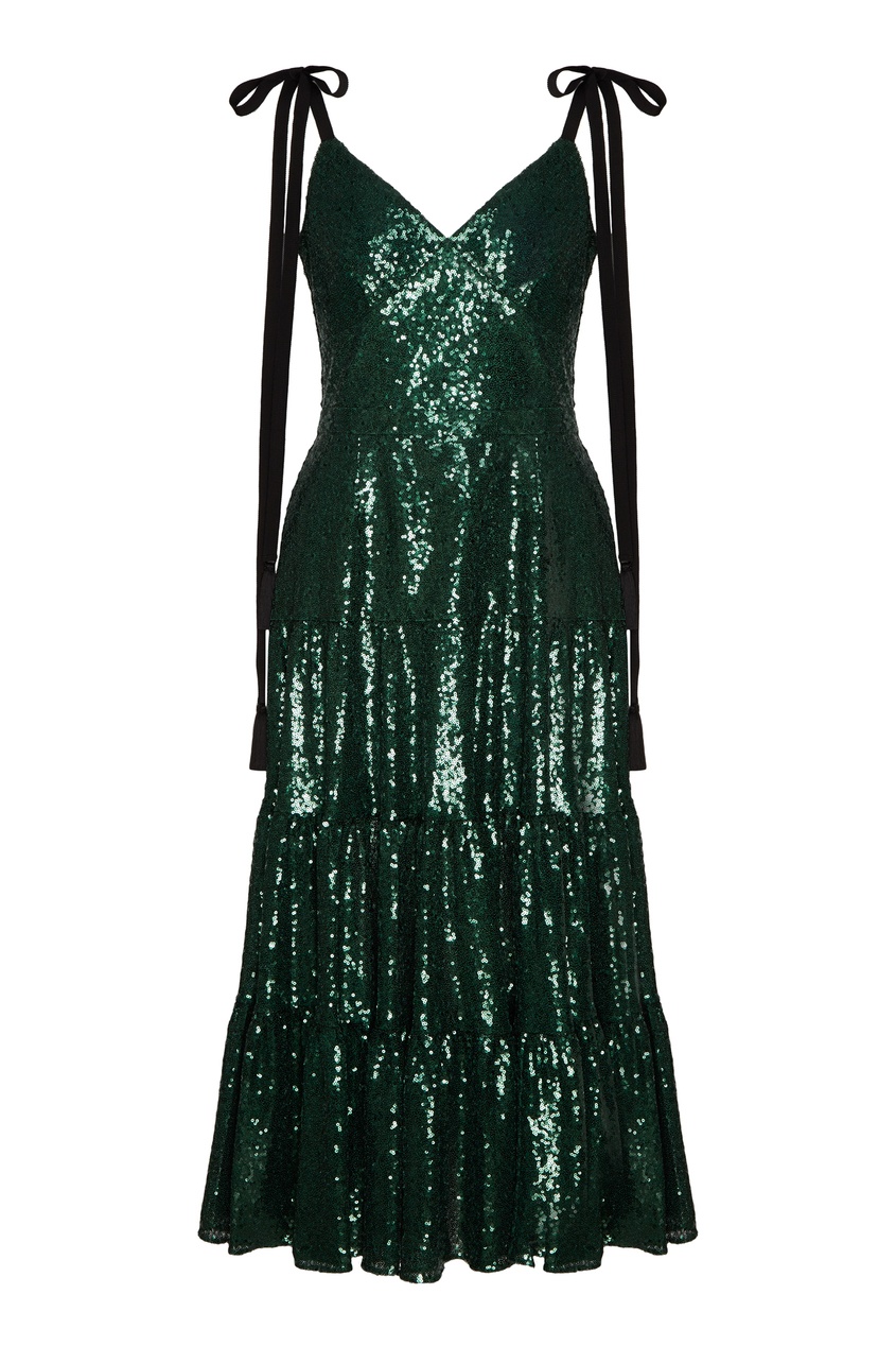 фото Зеленый сарафан с пайетками Yana dress