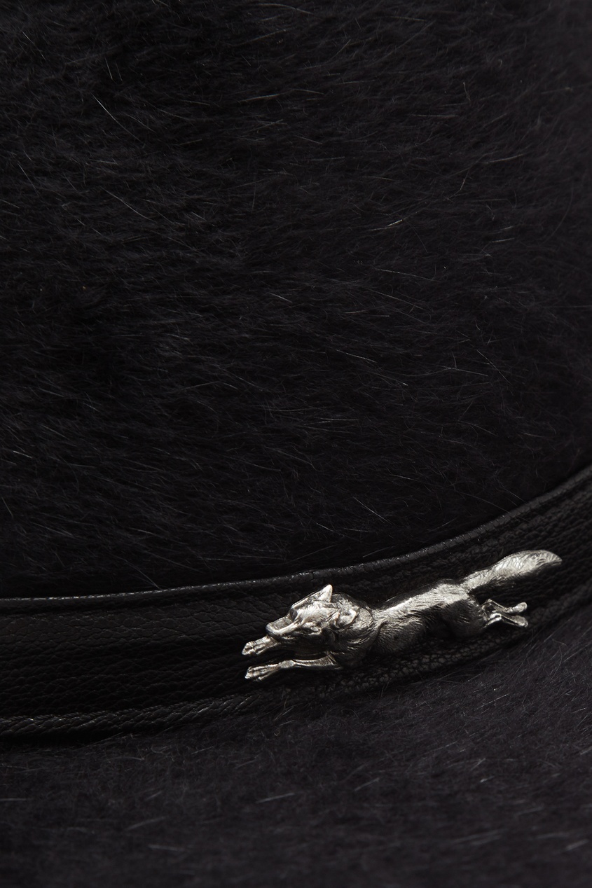 фото Черная фактурная шляпа с отделкой yana dress