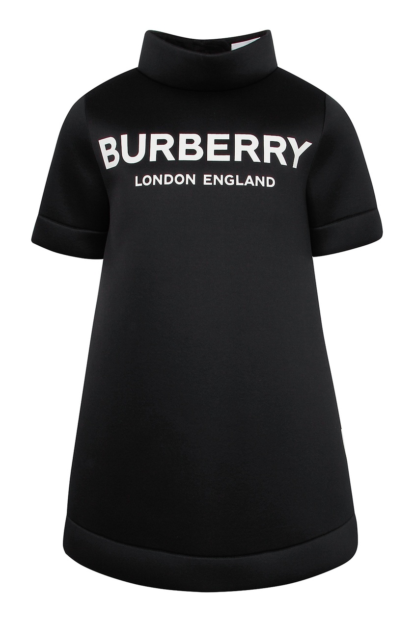 фото Черное платье с логотипом burberry kids