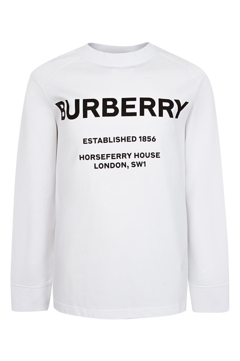 фото Белый лонгслив с логотипом burberry kids