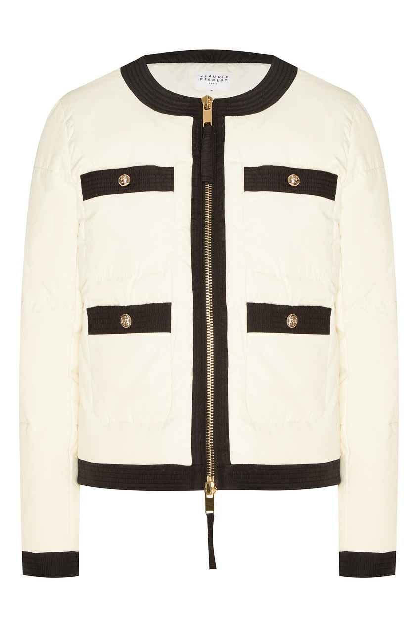 фото Белая куртка с контрастной отделкой claudie pierlot