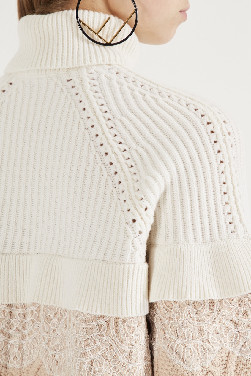 фото Комбинированный свитер с отделкой fendi
