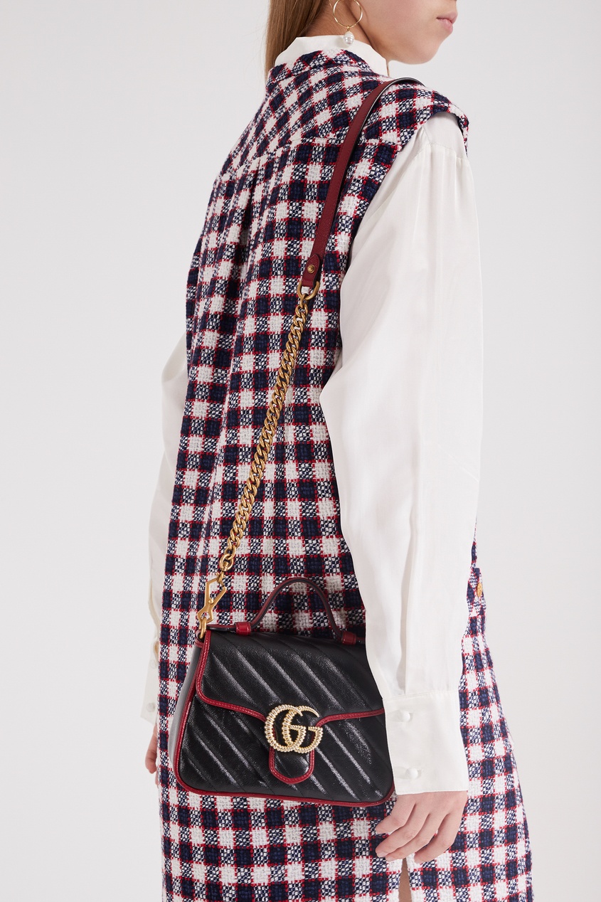 фото Стеганая кожаная сумка Marmont Gucci
