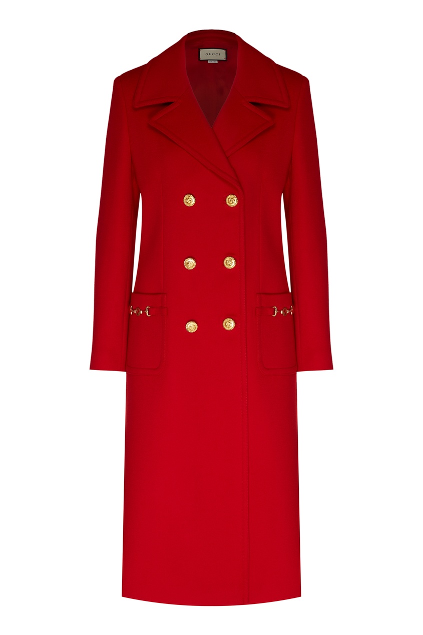 фото Красное двубортное пальто Gucci
