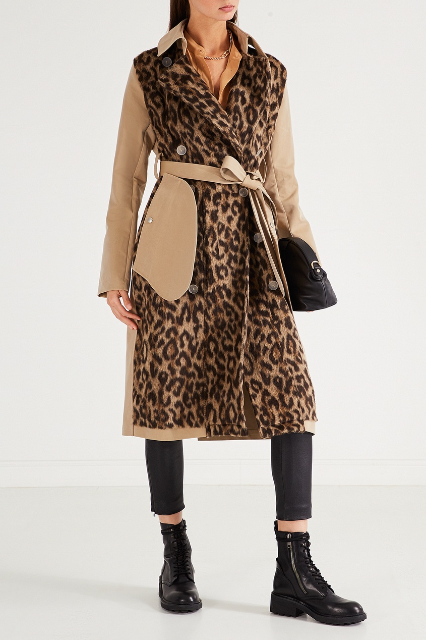 фото Комбинированное пальто с леопардовой отделкой Unravel project