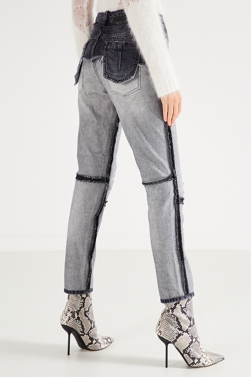 фото Черные джинсы с комбинированной отделкой Unravel project