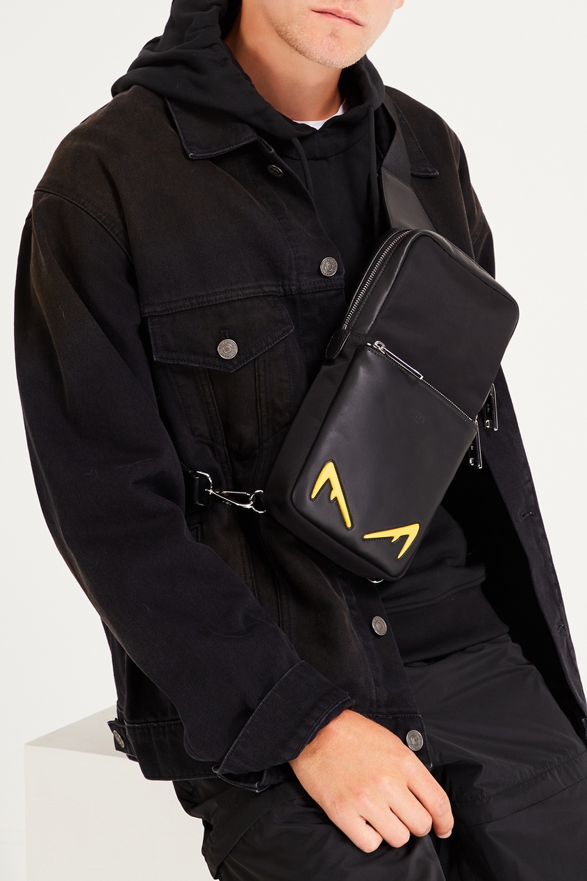 фото Черный рюкзак на одно плечо Diabolic Eyes Fendi