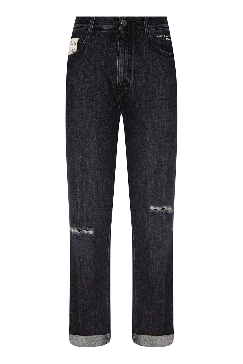 фото Черные джинсы с прорезями stella mccartney