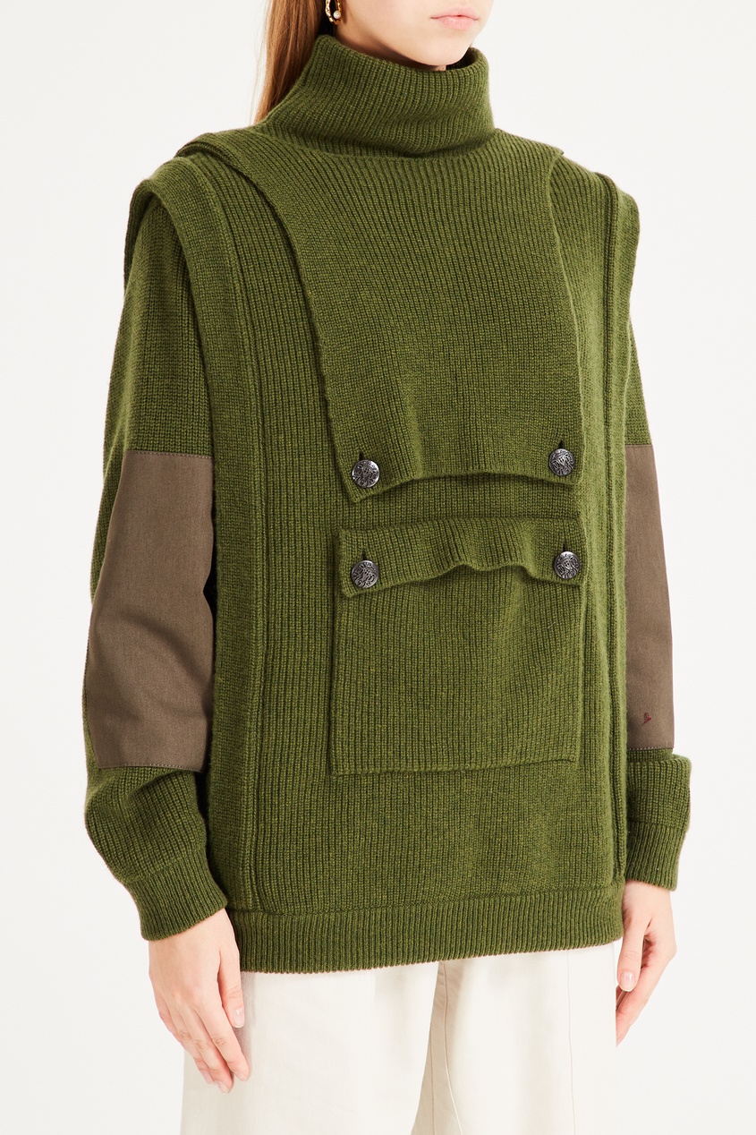 фото Зеленый свитер с карманом stella mccartney