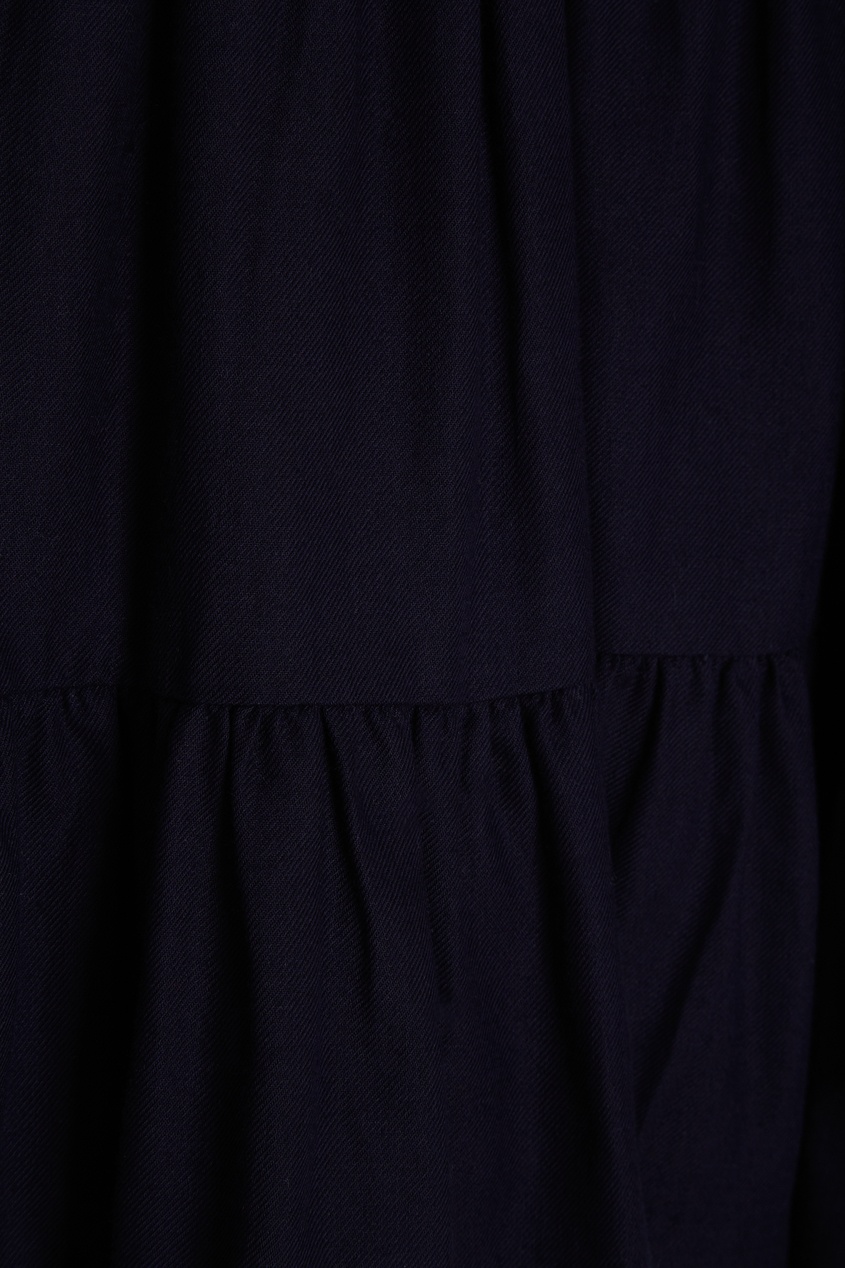 фото Темно-синее платье с длинными рукавами bonpoint
