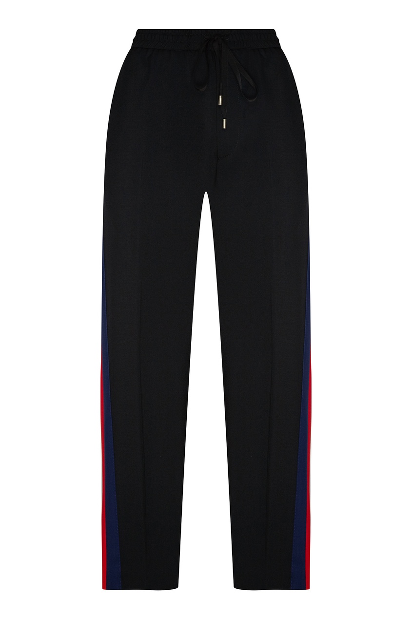 фото Черные брюки с двухцветными лампасами Gucci man