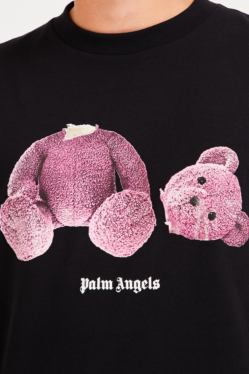 фото Черная футболка с принтом palm angels
