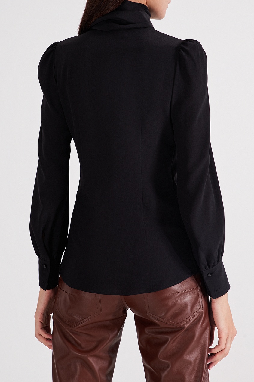 фото Черная блузка с завязкой Izeta