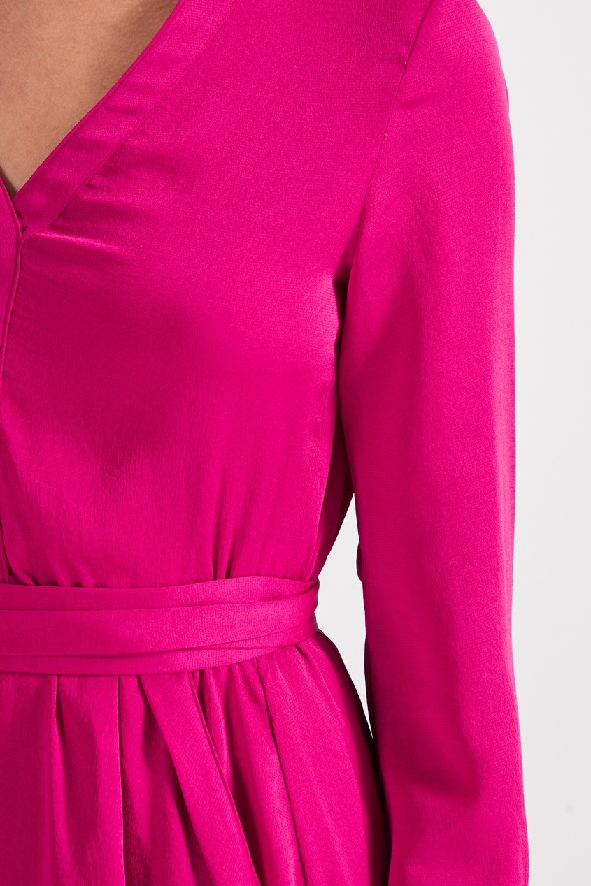 фото Розовое платье с v-вырезом maje