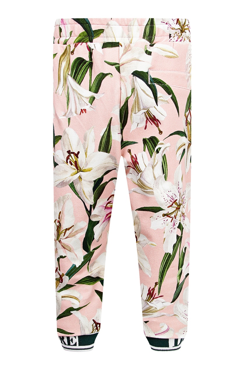 фото Розовые спортивные брюки с цветочным узором dolce&gabbana