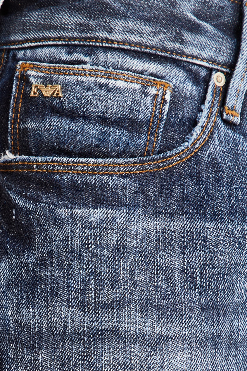 фото Синие джинсы с прорезями emporio armani