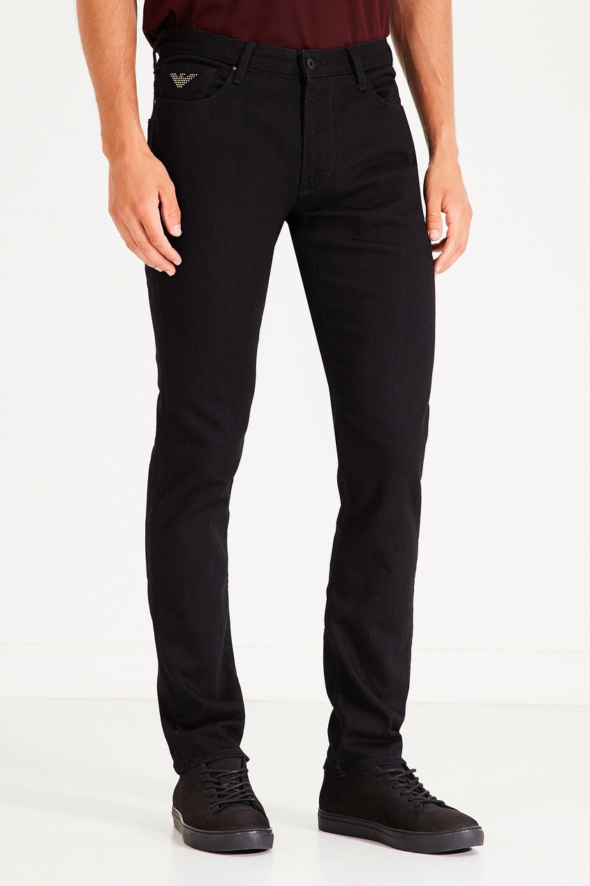 фото Черные джинсы с логотипом emporio armani