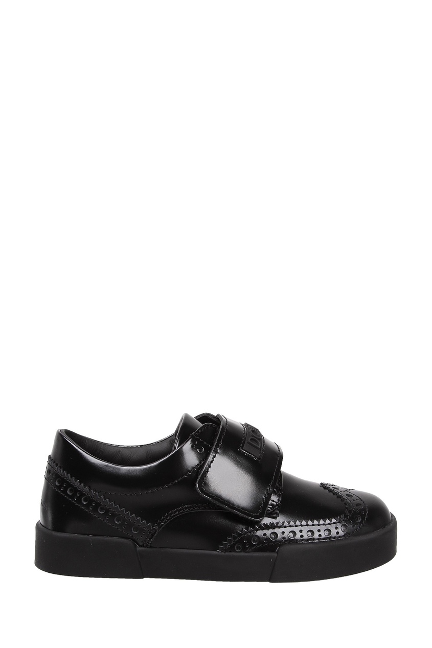фото Черные кожаные ботинки с ажурным узором dolce&gabbana