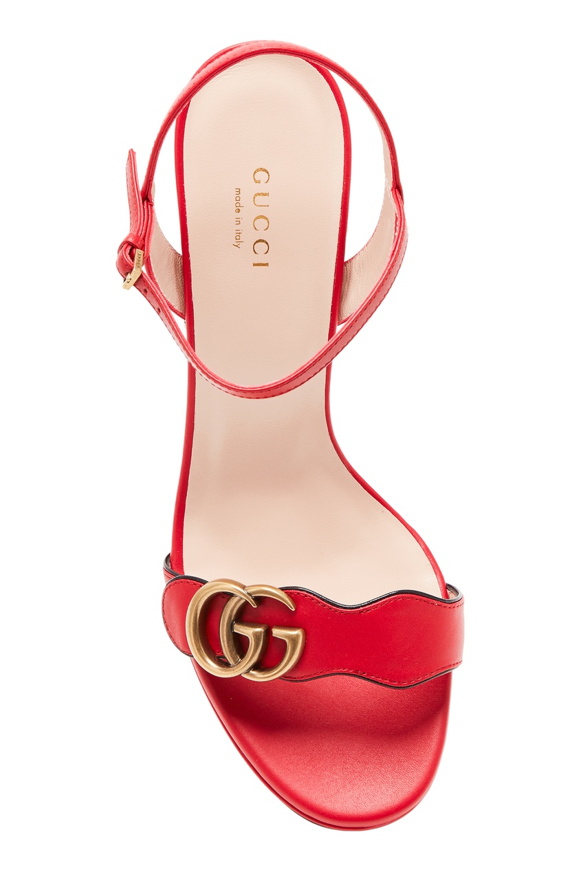 фото Красные босоножки gg marmont gucci