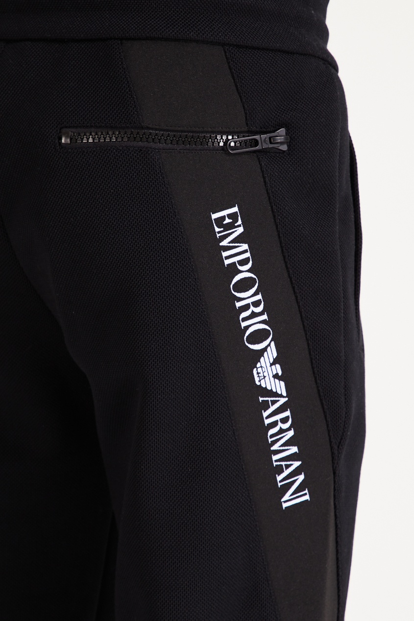 фото Черные брюки-джоггеры с комбинированной отделкой Emporio armani