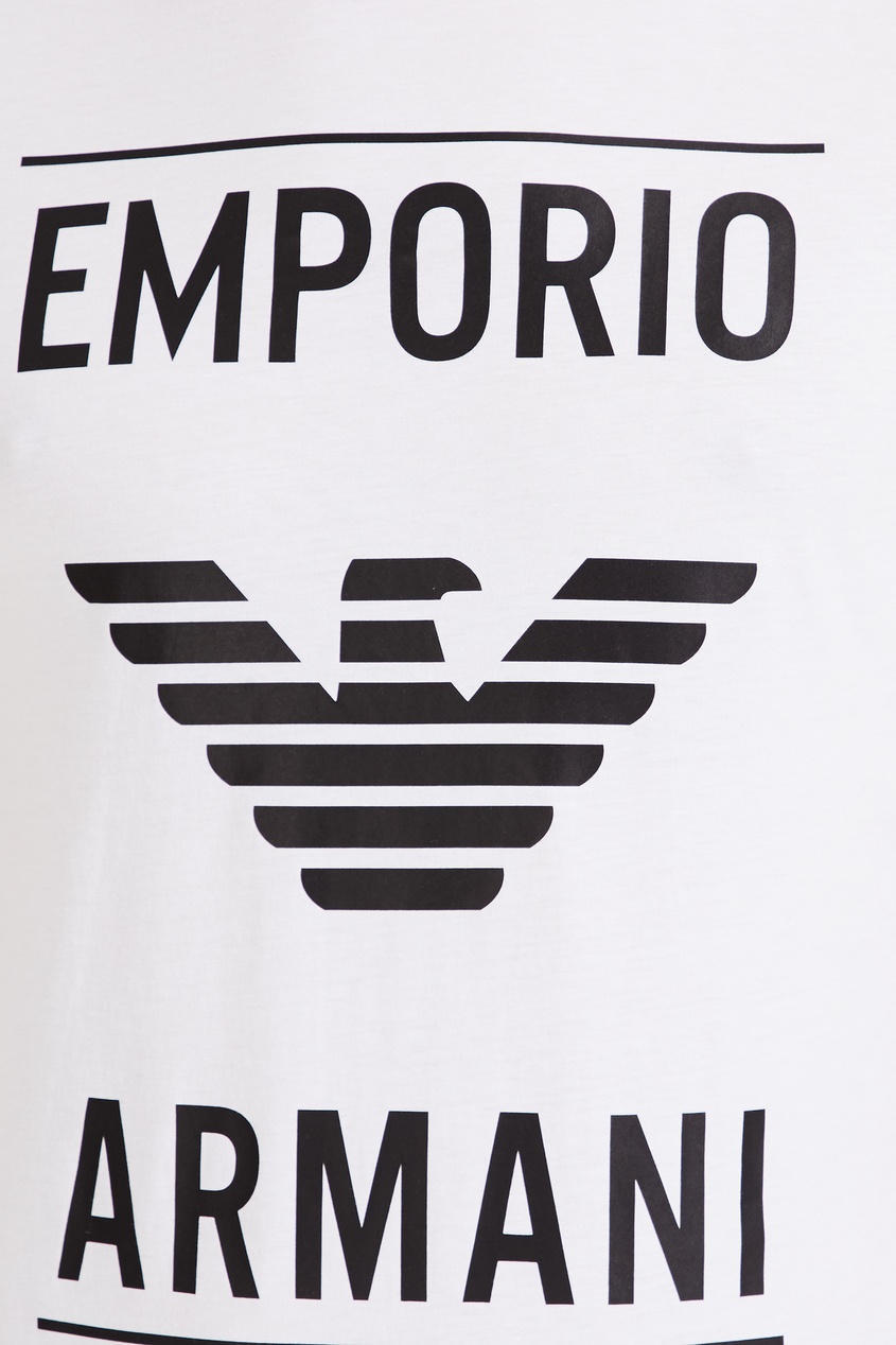 фото Белая футболка с крупным логотипом emporio armani