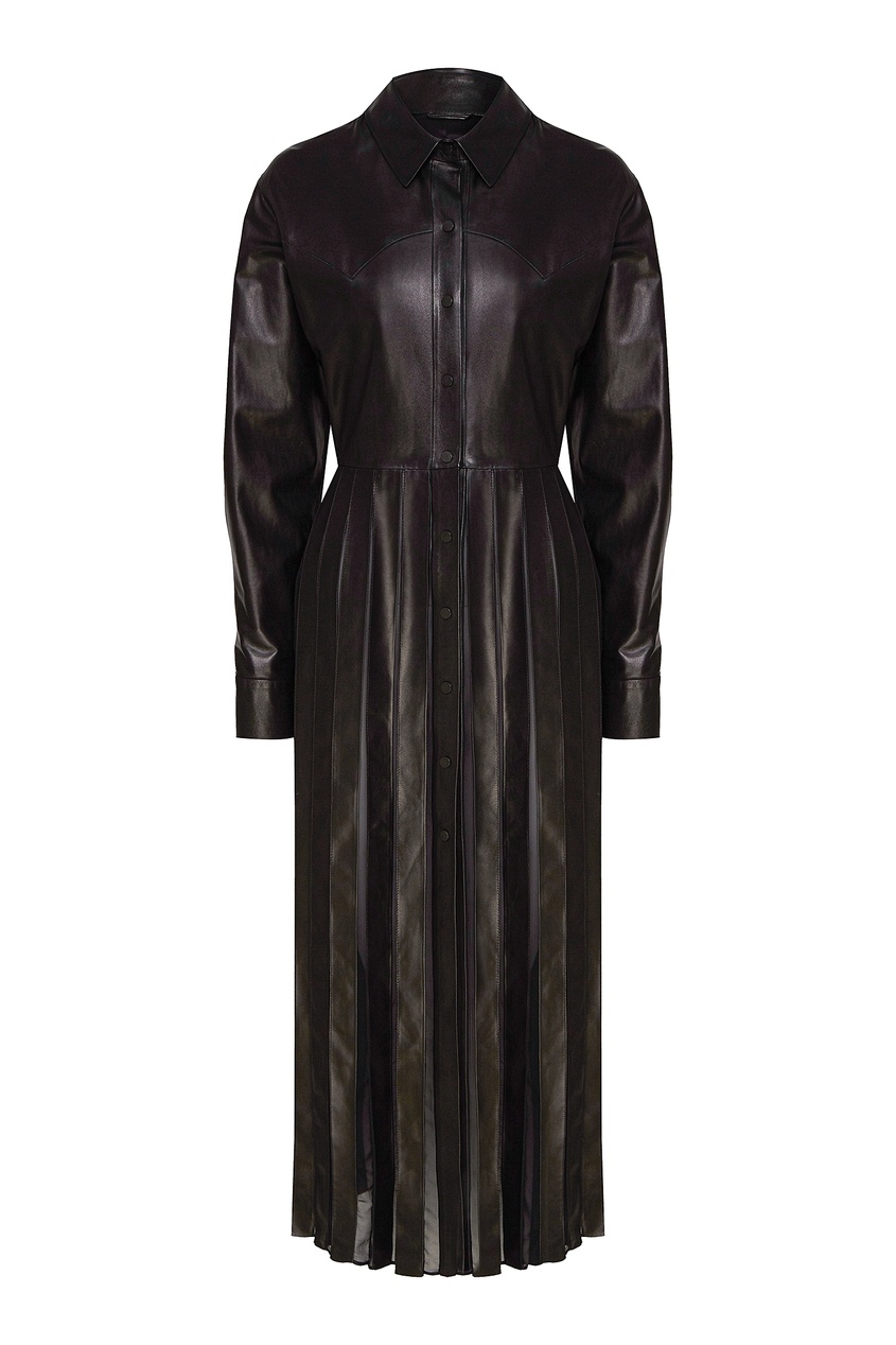 фото Черное платье с плиссировкой izeta